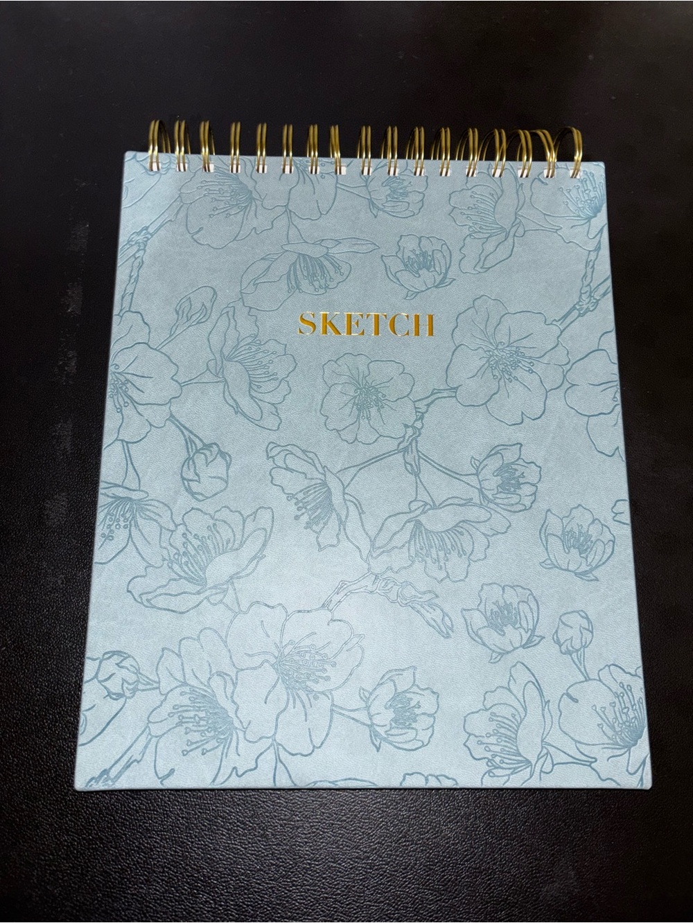 Denim Flower Print Top-Spiral Sketch Book